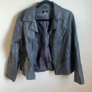 Alfani Blue/Grey Faux Leather Jacket